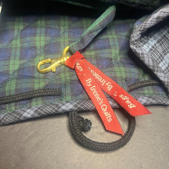 Irene's Quilts Rare Blue & Red Quilted Applique Fabric Medium Size Backpack 12" - Picture 10 of 10